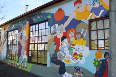 Mural on the wall of WHT