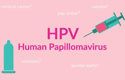 A cartoon image of protective methods against HPV