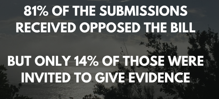 Data on evidence heard by the committee